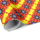 Niedlich-orange-Blume Geschenkpapier (Rolleneckpunkt)