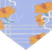 Niedlich Orange Blume Nahtlos auf Kariert Blue Tischdecke (Schrägansicht)