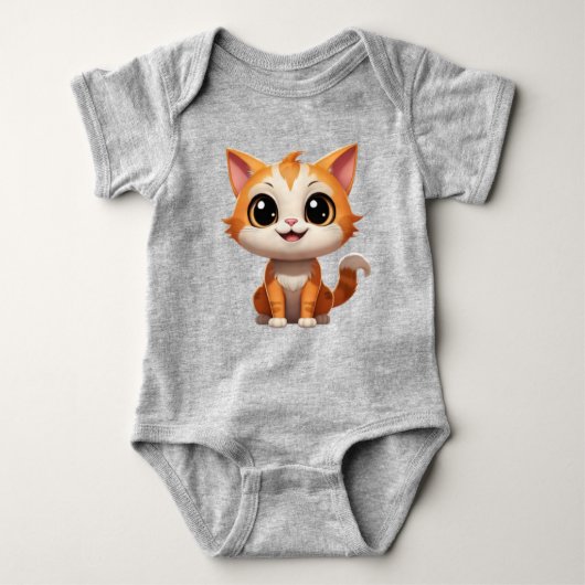 Niedlich Orange Cat Cartoon Style Character-89738 Baby Strampler (Vorderseite)