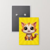 Niedlich Orange Cat Cartoon Style Character-89738 Button (Vorderseite/Rückseite)