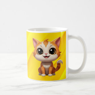 Niedlich Orange Cat Cartoon Style Character-89738 Kaffeetasse