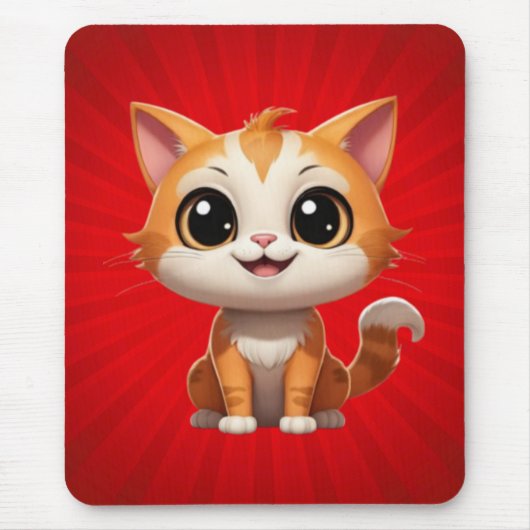 Niedlich Orange Cat Cartoon Style Character-89738 Mousepad (Vorne)