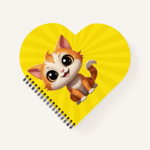Niedlich Orange Cat Cartoon Style Character-89738 Notizblock