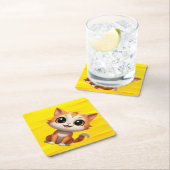 Niedlich Orange Cat Cartoon Style Character-89738 Untersetzer (Vor Ort)