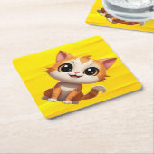 Niedlich Orange Cat Cartoon Style Character-89738 Untersetzer (angewinkelt)