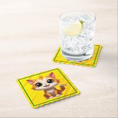 Niedlich Orange Cat Cartoon Style Character-89738 Untersetzer (Vor Ort)