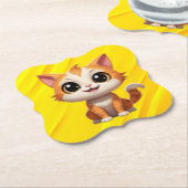 Niedlich Orange Cat Cartoon Style Character-89738 Untersetzer (angewinkelt)