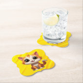 Niedlich Orange Cat Cartoon Style Character-89738 Untersetzer (Vor Ort)