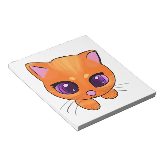 Niedlich Orange Cat Notepad Notizblock (angewinkelt)
