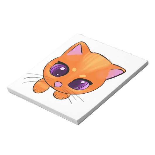 Niedlich Orange Cat Notepad Notizblock (Rotiert)