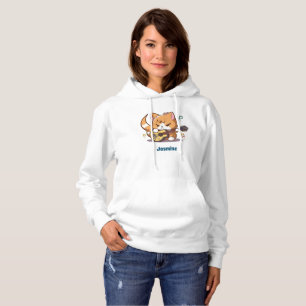 Niedlich Orange Cat Playing Guitar Hoodie