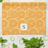 Niedlich Orange Citrus Fruit Mit Monogramm erste Geschirrtuch (Gefaltet)