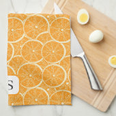 Niedlich Orange Citrus Fruit Mit Monogramm erste Geschirrtuch (Viertel Falte)