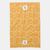 Niedlich Orange Citrus Fruit Mit Monogramm erste Geschirrtuch (Vertikal)