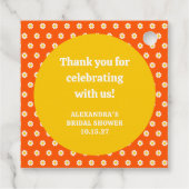 Niedlich Orange Daisy Brautparty Custom Vielen Dan Geschenkanhänger (Rückseite)