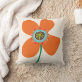 Niedlich Orange Daisy Pop Chic Summer Blume Muster Kissen (Decke)