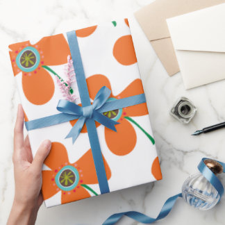 Niedlich Orange Daisy Pop Summer Blume Whimsical G Geschenkpapier
