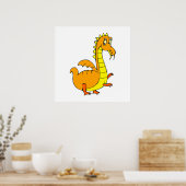 Niedlich Orange Dragon Poster (Küche)