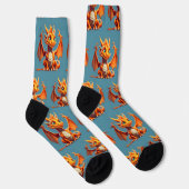 Niedlich Orange Dragon Socken (Rechts)