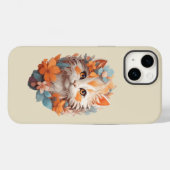 Niedlich Orange Floral Kitty Cat Case-Mate iPhone Hülle (Rückseite (Horizontal))
