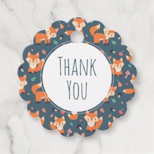 Niedlich Orange Fox Animal Muster Vielen Dank Geschenkanhänger