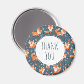 Niedlich Orange Fox Animal Muster Vielen Dank Magnet (Vorderseite/Rückseite)