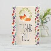 Niedlich Orange Fox mit Kraut Danke (Stehend Vorderseite)