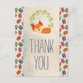Niedlich Orange Fox mit Kraut Danke Postkarte