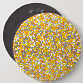 Niedlich orange-gelbe Blume Button (Vorne & Hinten)