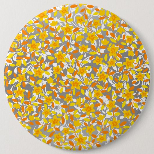 Niedlich orange-gelbe Blume Button (Vorderseite)