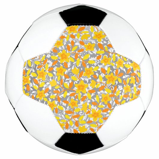 Niedlich orange-gelbe Blume Fußball (Vorderseite)