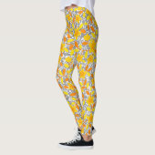Niedlich orange-gelbe Blume Leggings (Links)