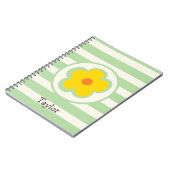 Niedlich orange Gelbe und grüne Blume Notizblock (Linke Seite)