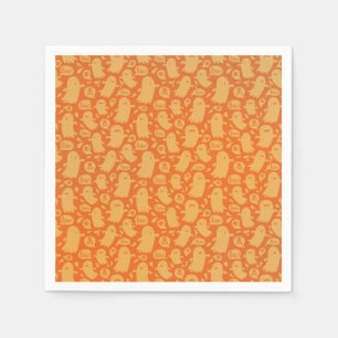 Niedlich Orange Ghosts Halloween Serviette