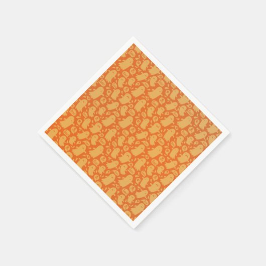 Niedlich Orange Ghosts Halloween Serviette (Ecke)