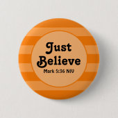 Niedlich Orange Glaube Bibel Verse Hoffnung und Gl Button (Vorderseite)
