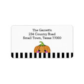 Niedlich Orange Glitzer Pumpkin Personalisierte Ad Adressaufkleber (Vorne)