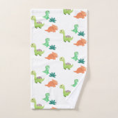 Niedlich Orange & Green Dinosaurier Badhandtuch Set (Handtuch)