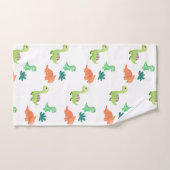 Niedlich Orange & Green Dinosaurier Badhandtuch Set (Handtuch)