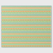 Niedlich-orange-grüne ethnische Muster Geschenkpapier (Flach)