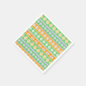 Niedlich-orange-grüne ethnische Muster Serviette (Ecke)