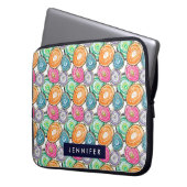 Niedlich orange-grüne rosa Geodmuster personalisie Laptopschutzhülle (Vorderseite Links)