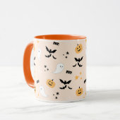 Niedlich Orange Halloween Boo Tasse (Vorderseite Links)