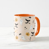 Niedlich Orange Halloween Boo Tasse (VorderseiteRechts)