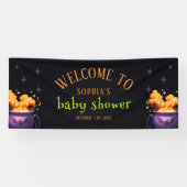 Niedlich Orange Halloween Cauldron Baby Dusche Emp Banner (Horizontal)