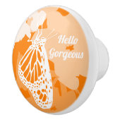 Niedlich Orange Hello Gorgeous Monarch Butterfly Keramikknauf (Rechts)