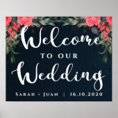 Niedlich Orange Hübsche Blüte Herzlich willkommen Poster (Vorne)