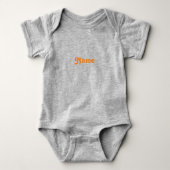 Niedlich orange individuelle Name Text monogramm m Baby Strampler (Vorderseite)