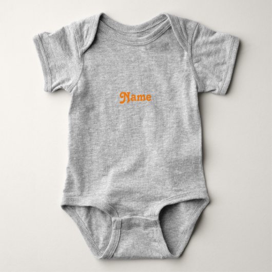 Niedlich orange individuelle Name Text monogramm m Baby Strampler (Vorderseite)