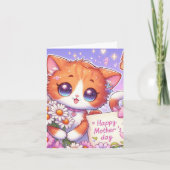 Niedlich Orange Kitten am Muttertag der Daisies Karte (Vorderseite)